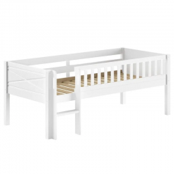 Vipack Poolkõrge voodi Scott 90x200 cm (valge)