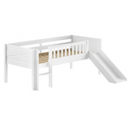 Vipack Kõrge voodi+liumägi Scott 90x200 cm (valge)