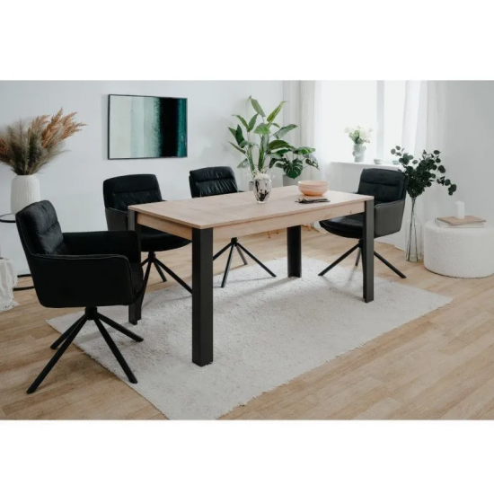 Pikendatav söögilaud Tolosa 80x150/200 cm (artisan tamm/must)