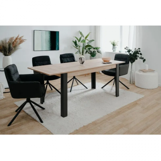 Pikendatav söögilaud Tolosa 80x150/200 cm (artisan tamm/must)