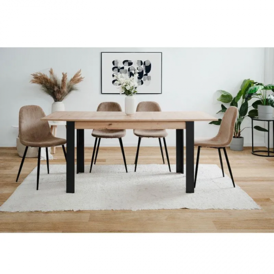 Pikendatav söögilaud Tolosa 80x150/200 cm (artisan tamm/must)