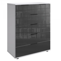 Kummut Easy Plus Black C 2+4s (valge/hall klaas) Kummut Easy Plus Black C 2+4s (valge/hall klaas)