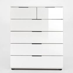 Kummut Easy Plus Black C 2+4s (valge/valge klaas) Kummut Easy Plus Black C 2+4s (valge/valge klaas)