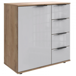 Kummut Easy Plus Black C 1u4s (tammeplank/valge klaas)