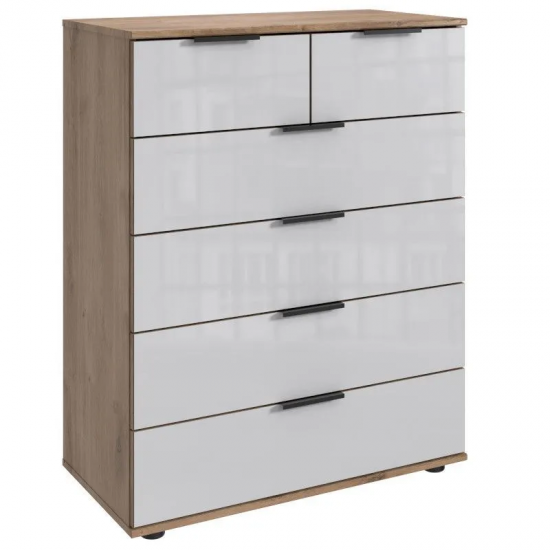 Kummut Easy Plus Black C 2+4s (tammeplank/valge klaas) Kummut Easy Plus Black C 2+4s (tammeplank/valge klaas)