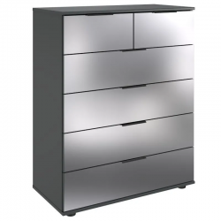 Kummut Easy Plus Black C 2+4s (grafiit/peegel) Kummut Easy Plus Black C 2+4s (grafiit/peegel)