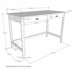 Vipack Kirjutuslaud Forrest 120x60 cm (valge)