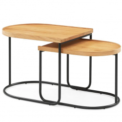 CoreOne diivanilaudade komplekt Floar 2tk (must/tamm)