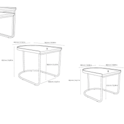 CoreOne diivanilaudade komplekt Floar 2tk (must/tamm)