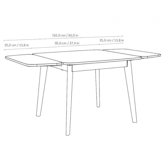 CoreOne pikendatav söögilaud Harvi 95x95/165 cm (tamm) CoreOne pikendatav söögilaud Harvi 95x95/165 cm (tamm)