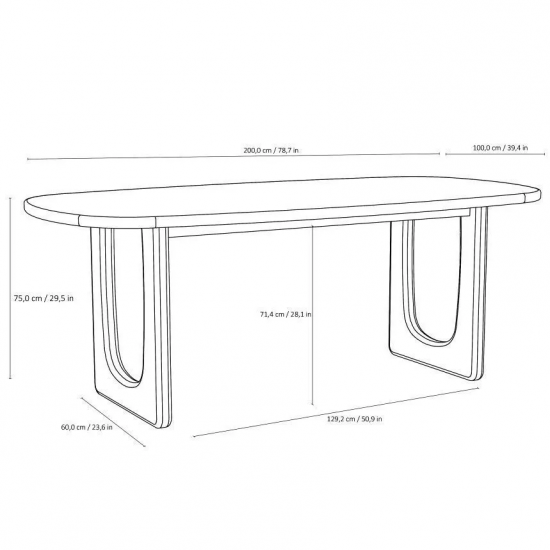 CoreOne söögilaud Pierro 100x200 cm (tamm) CoreOne söögilaud Pierro 100x200 cm (tamm)