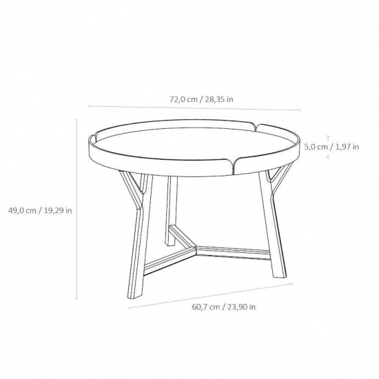 CoreOne diivanilaud Trie D72 (tamm) CoreOne diivanilaud Trie D72 (tamm)