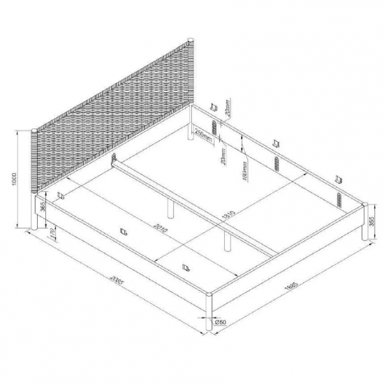 Vipack Voodi Olive Rope 180x200 cm (tamm)