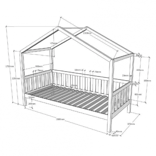 Vipack Majavoodi Nature 90x200 cm (tamm)