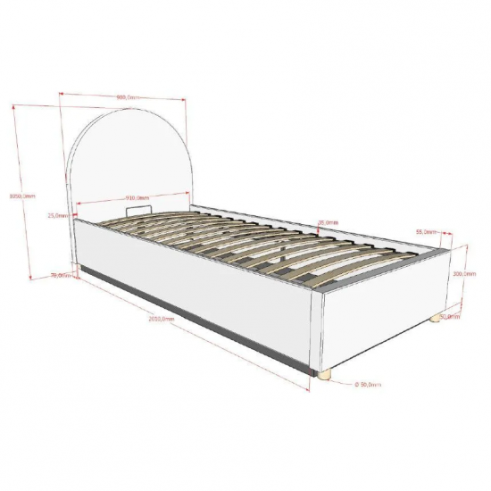 Vipack Pesukastiga voodi Moon 90x200 cm (roheline)