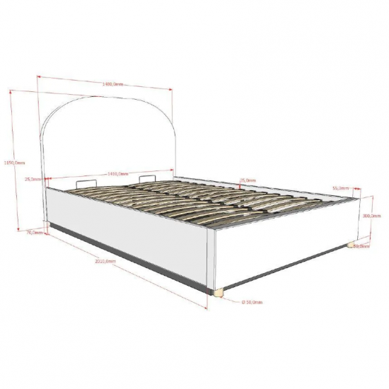 Vipack Pesukastiga voodi Moon 140x200 cm (roheline)