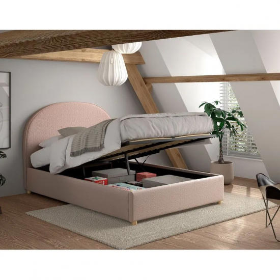 Vipack Pesukastiga voodi Moon 140x200 cm (roosa)