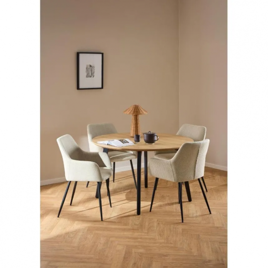 Söögilaud Ziida D120 (tamm/must)