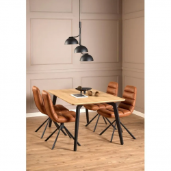 Söögilaud Ziida 160x90 cm (tamm/must)