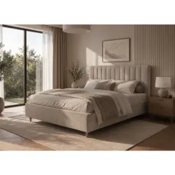 Pesukastiga voodi Carolina 160x200 cm (taupe)