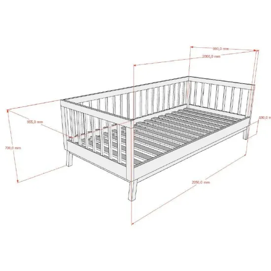 Vipack kaptenivoodi Sezane 90x200 cm (pähkel)
