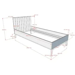 Vipack voodi Sezane 90x200 cm (savihall/pähkel)