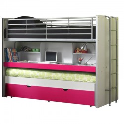 Narivoodi Bonny 90x200 cm (valge/fuksia)