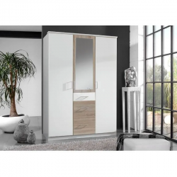 Riidekapp Click 629 (valge/tamm)