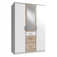 Riidekapp Click 629 (valge/tamm)