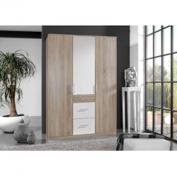 Riidekapp Click 625 (valge/tamm)