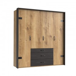 Riidekapp Detroit (tammeplank/must)