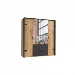 Riidekapp Detroit (tammeplank/must)