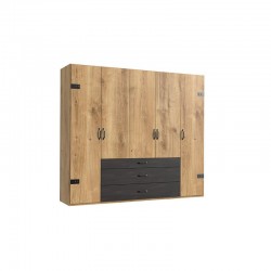 Riidekapp Detroit (tammeplank/must)