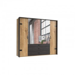 Riidekapp Detroit (tammeplank/must)