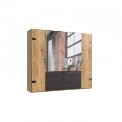 Riidekapp Detroit (tammeplank/must)