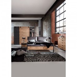 Voodi Detroit 160x200 cm (tammeplank/must)