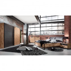 Voodi Detroit 180x200 cm (tammeplank/must)