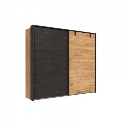 Riidekapp Detroit (tammeplank/must)