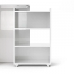 Riiulid voodipeatsile Naia 160 cm (valge kõrgläige)