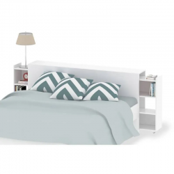 Riiulid voodipeatsile Naia 160 cm (valge kõrgläige)