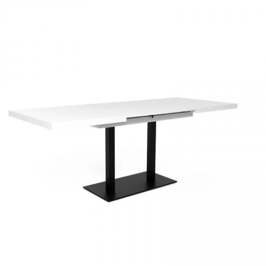 Pikendatav laud Quadrato (valge/must)