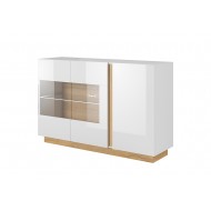 Vitriinkapp Clair (valge/tamm)