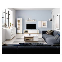 TV-alus Clair (valge/tamm)